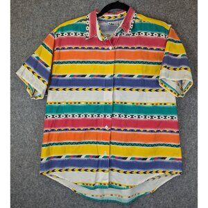Sudden Impact Vintage Women’s Small Western Aztec Button Down Short Sleeve Top